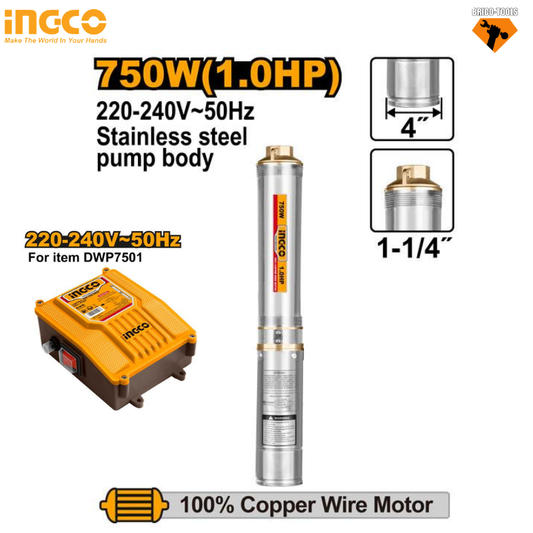 Pompe Puissante pour Puits Profonds INGCO 1HP (4") - Performance et Fiabilité Éprouvées