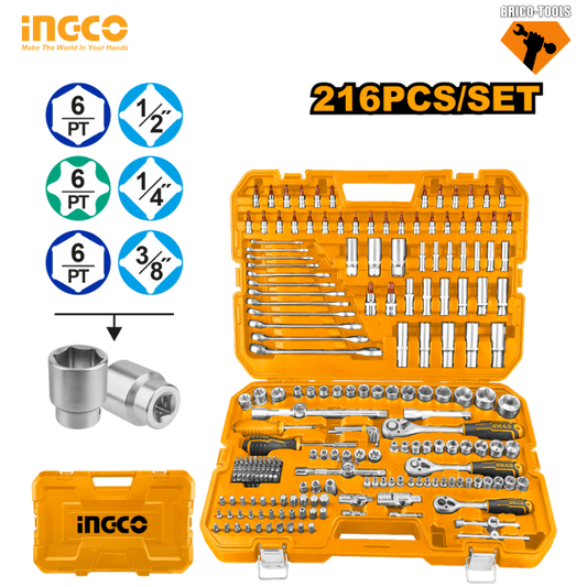 ENSEMBLE D'OUTILS COMBINÉS INGCO HKTHP22161 - 216 PIÈCES