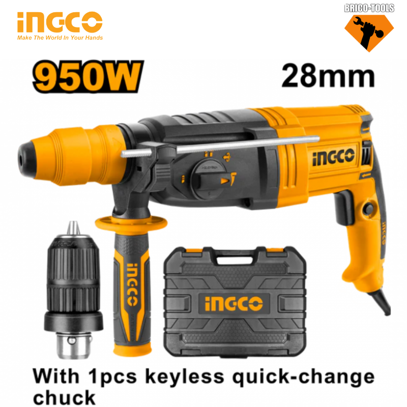 MARTEAU 950W DOUBLE MANDRAIN INGCO RGH9528-2