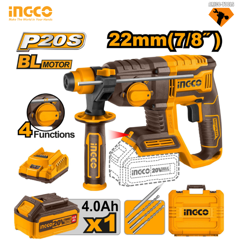 MARTEAU 20V 4.0AH INGCO CRHLI202081