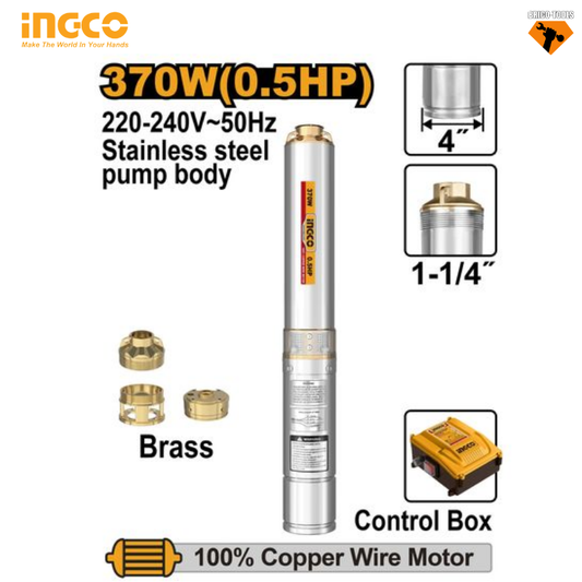 Pompe d'immersion puissante INGCO 0.5 HP (DWP370621) - Performance et durabilité pour vos besoins en eau