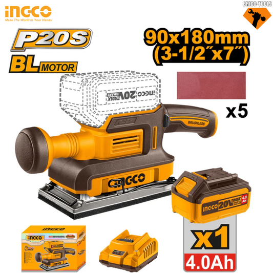 PONCEUSE DE FINITION SANS FIL INGCO 180 MM CFSLI20311