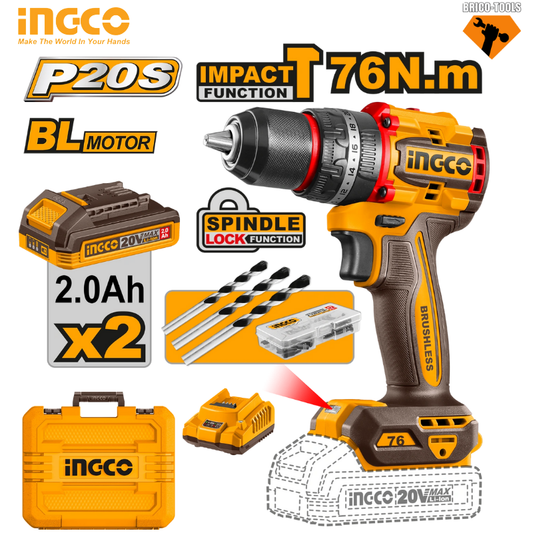 PERCEUSE À PERCUSSION COMPACTE SANS FIL ET SANS BALAIS 76 NM CIDLI20768