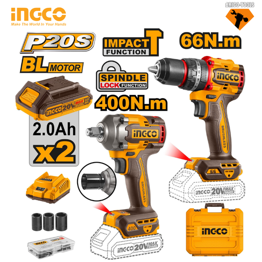 BRUSHLESS MOTOR LITHIUM-ION CORDLESS 2PCS/SET COMBO KIT CKLI20275