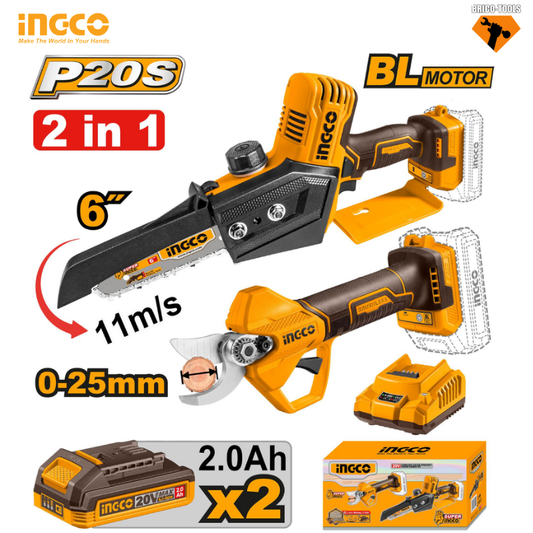 SECATEUR ET TRONCONNEUSE 20V INGCO COSLI240306