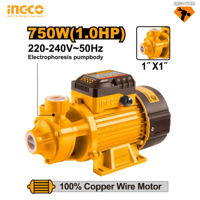 POMPE À EAU 1 HP 750W INGCO VPM75068