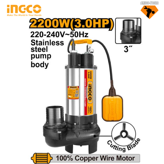 POMPE A VIDE CAVE 3HP 2200W INGCO SPDB220068