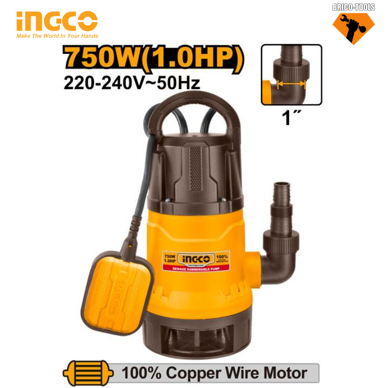 POMPE VIDE CAVE 1HP 750W INGCO SPD7508