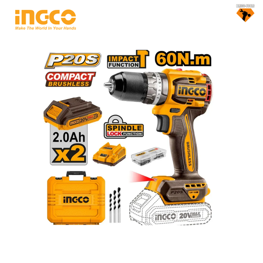 VISSEUSE 20V 2 BATTERIE 60 N.M BRUSHLESS CIDLI20602