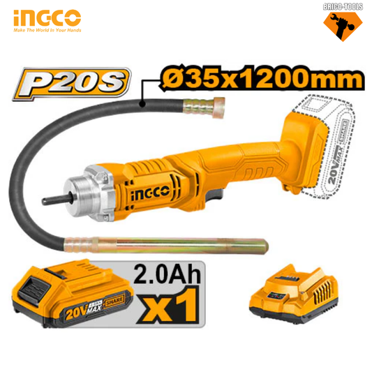 VIBREUR À BÉTON SANS FIL 20V INGCO CCVLI2023011