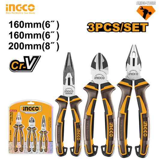 Ensemble de 3 pinces INGCO HKPS08318 – Qualité Professionnelle