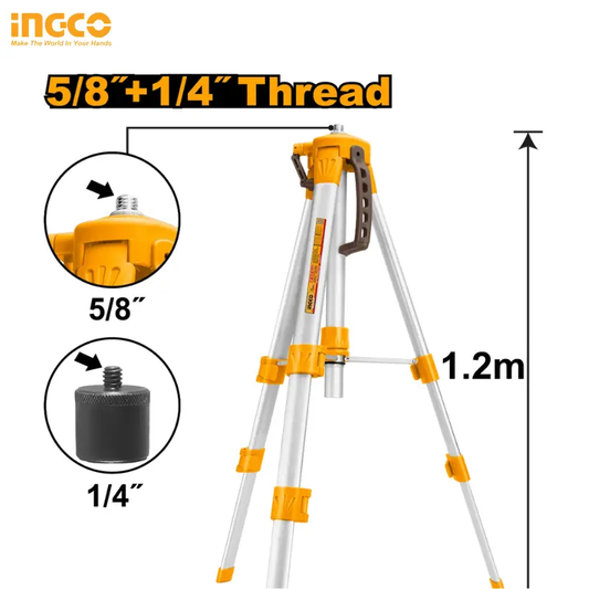 TRÉPIED EN ALUMINIUM INGCO POUR NIVEAUX LASER HLLT01152
