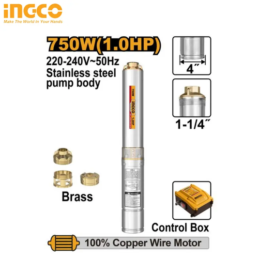 POMPE IMMERGÉE 750 W (1,0 CV) 80 M INGCO DWP750621